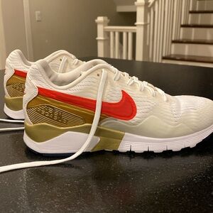 Nike Air Pegasus - Red / White / Gold - Size 7